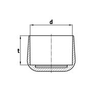 Kappen für runde Rohre - schwerer Ausführung - PVC 15x18 schwarz