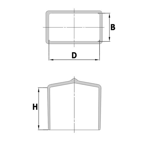 Tauchkappen für Flachstahl PVC 30 x 15 x 100 mm schwarz