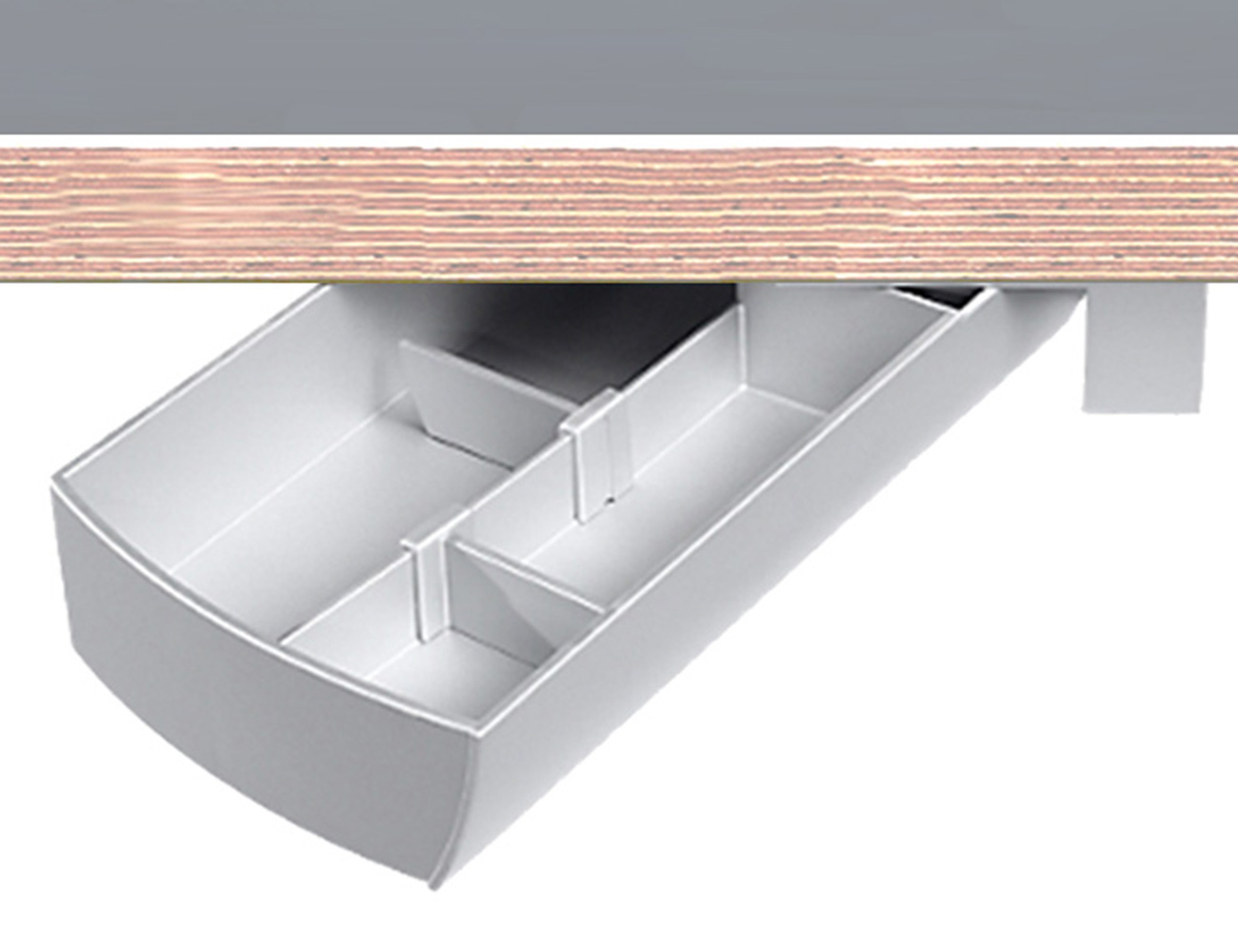 Unterbau Schreibtischschublade drehbar 90°