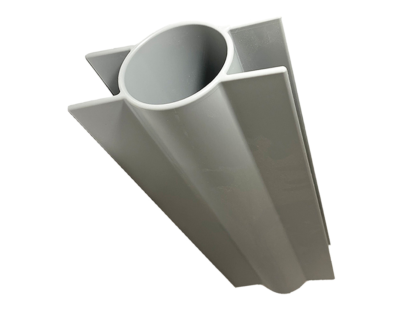 Halter für Betonsteinplatten an runde Zaunpfosten