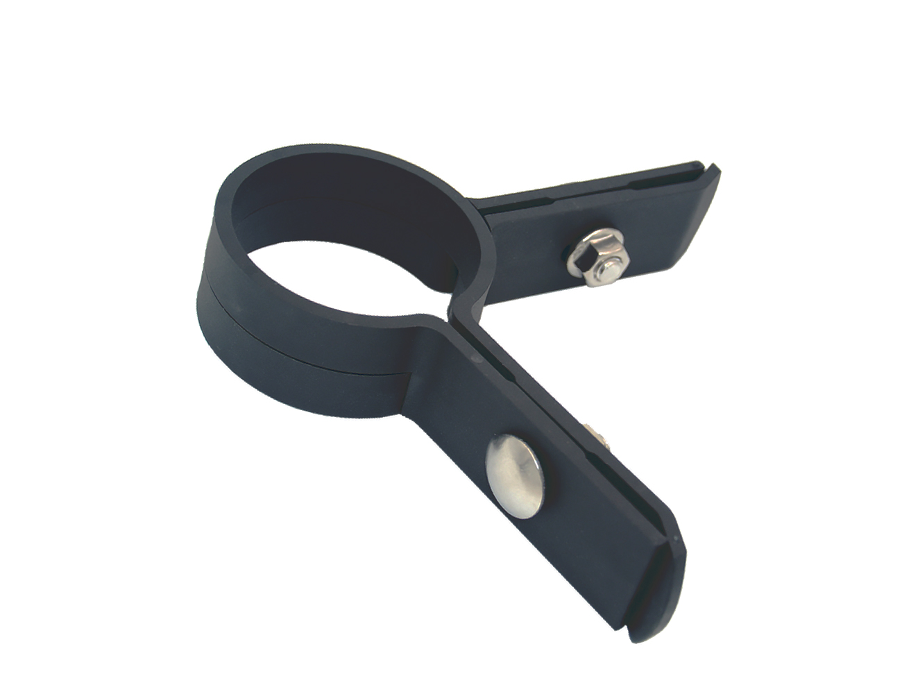 Eckschelle Ø60 - variabel - PA - inkl. Schrauben und Mutter - schwarz