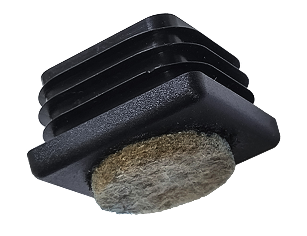 Lamellenstopfen/Gleiter mit Filzbelag für Quadratrohre