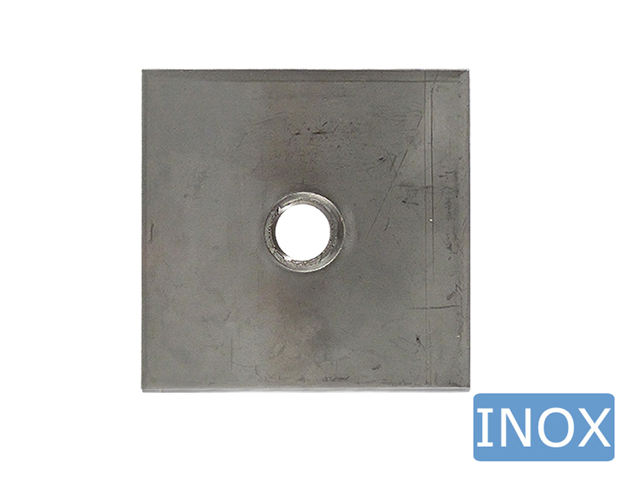 Edelstahl-Schweißplatten mit Gewinde - quadratisch