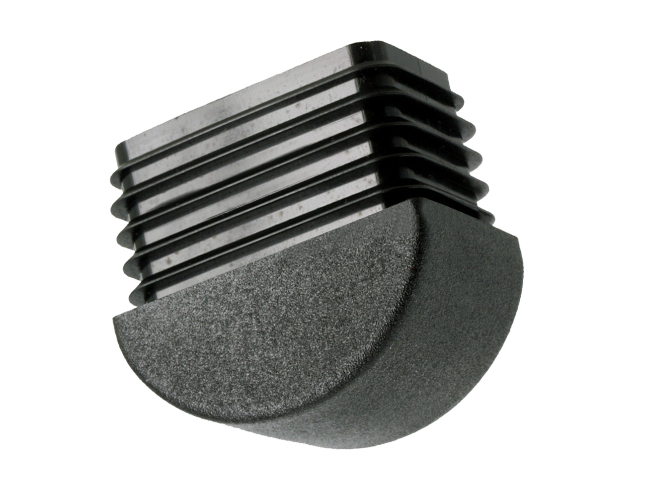 Möbelgleiter mit runder Aufstellfläche für Rechteckröhre