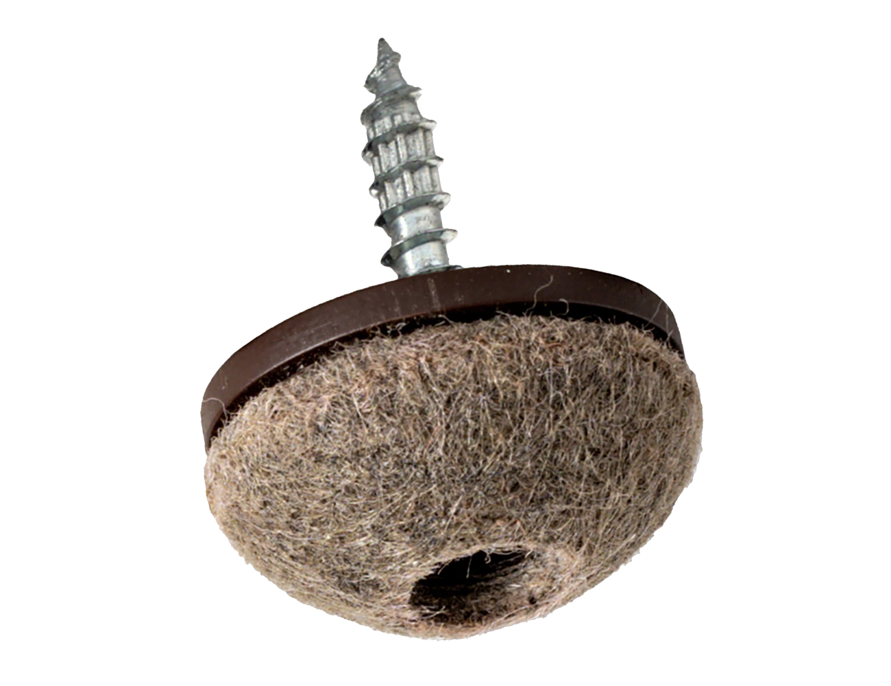Filzgleiter mit Schraube rund mit filzbezogenem Kugelkopf PE-LD - Kunstfilz - Ø20mm - Braun