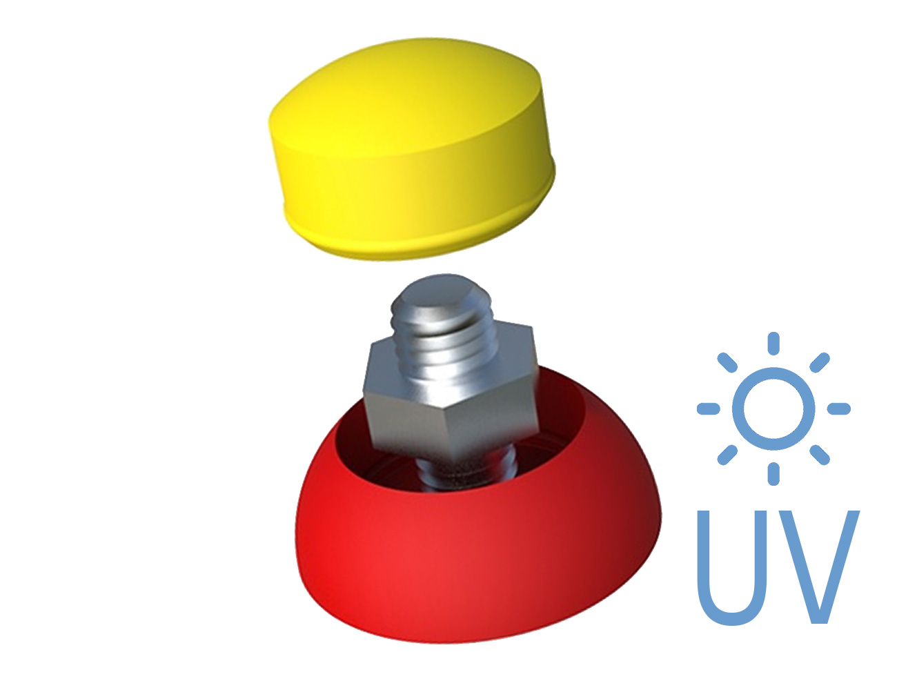 Abdeckkappen 2-Teilig für Bolzen und Muttern – UV stabilisiert