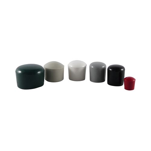 Kappen für runde Rohre PVC 22 mm schwarz