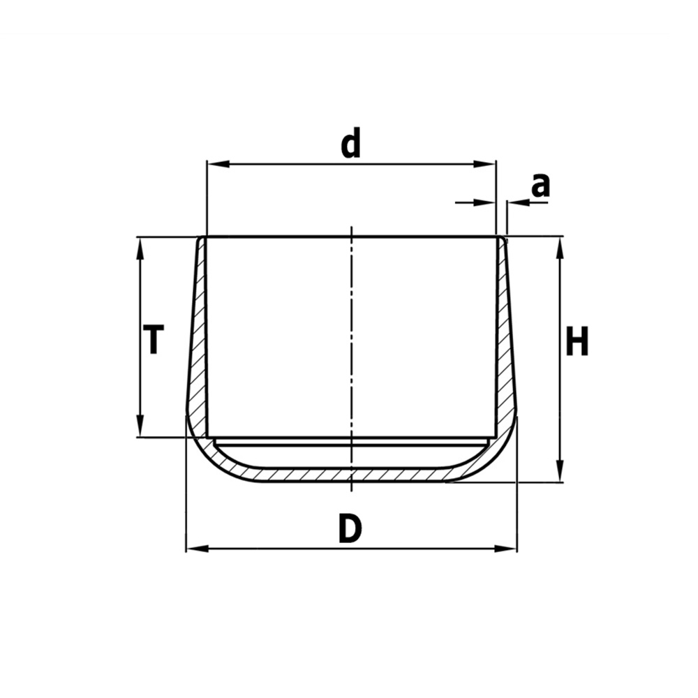 Verpas - Kappen für runde Rohre PE 15 mm schwarz