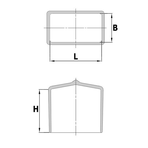 Tauchkappen für Flachstahl PVC 40 x 25 x 30 mm schwarz