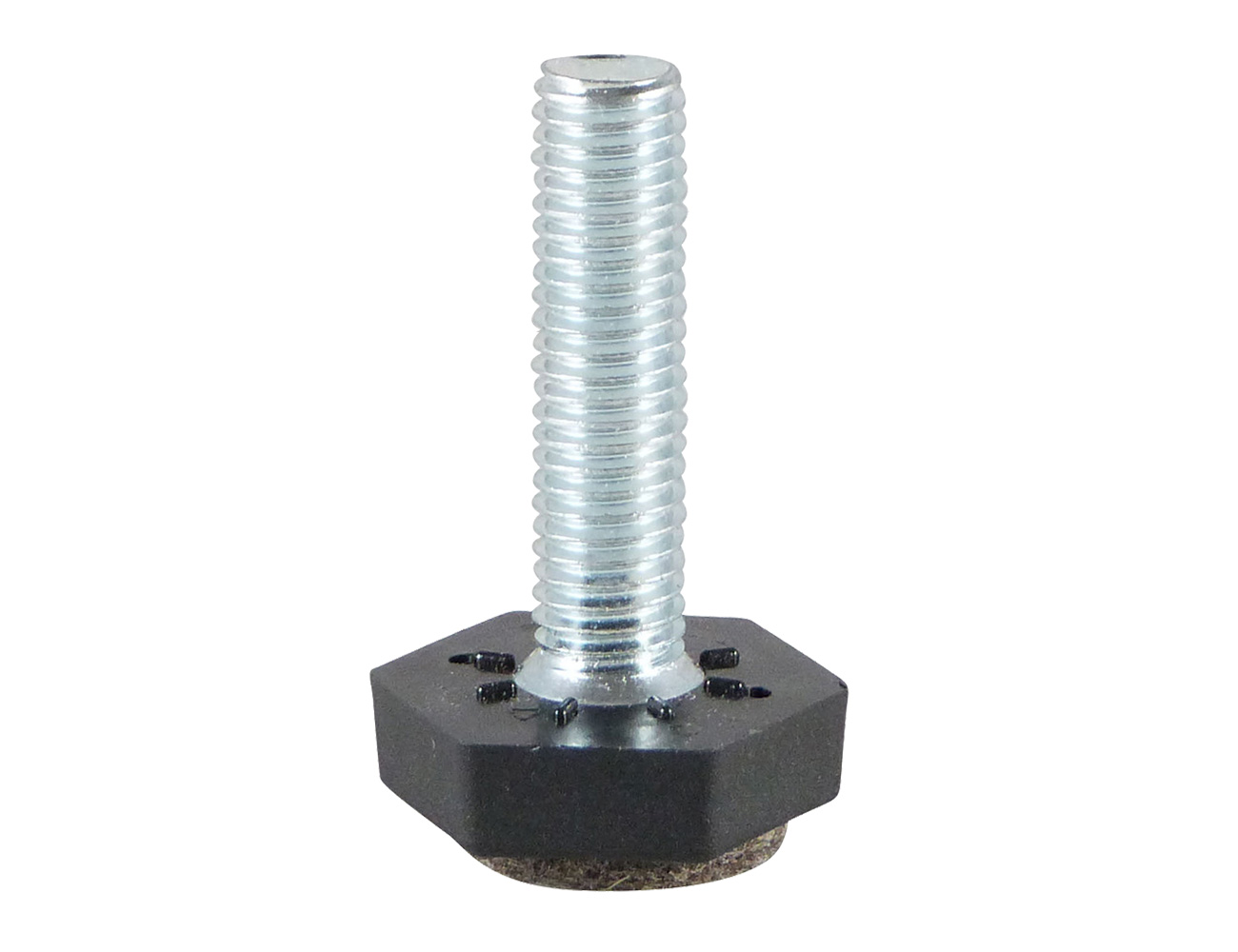 Bodenausgleichsechskantschrauben mit aufgeschweißter Filzfläche