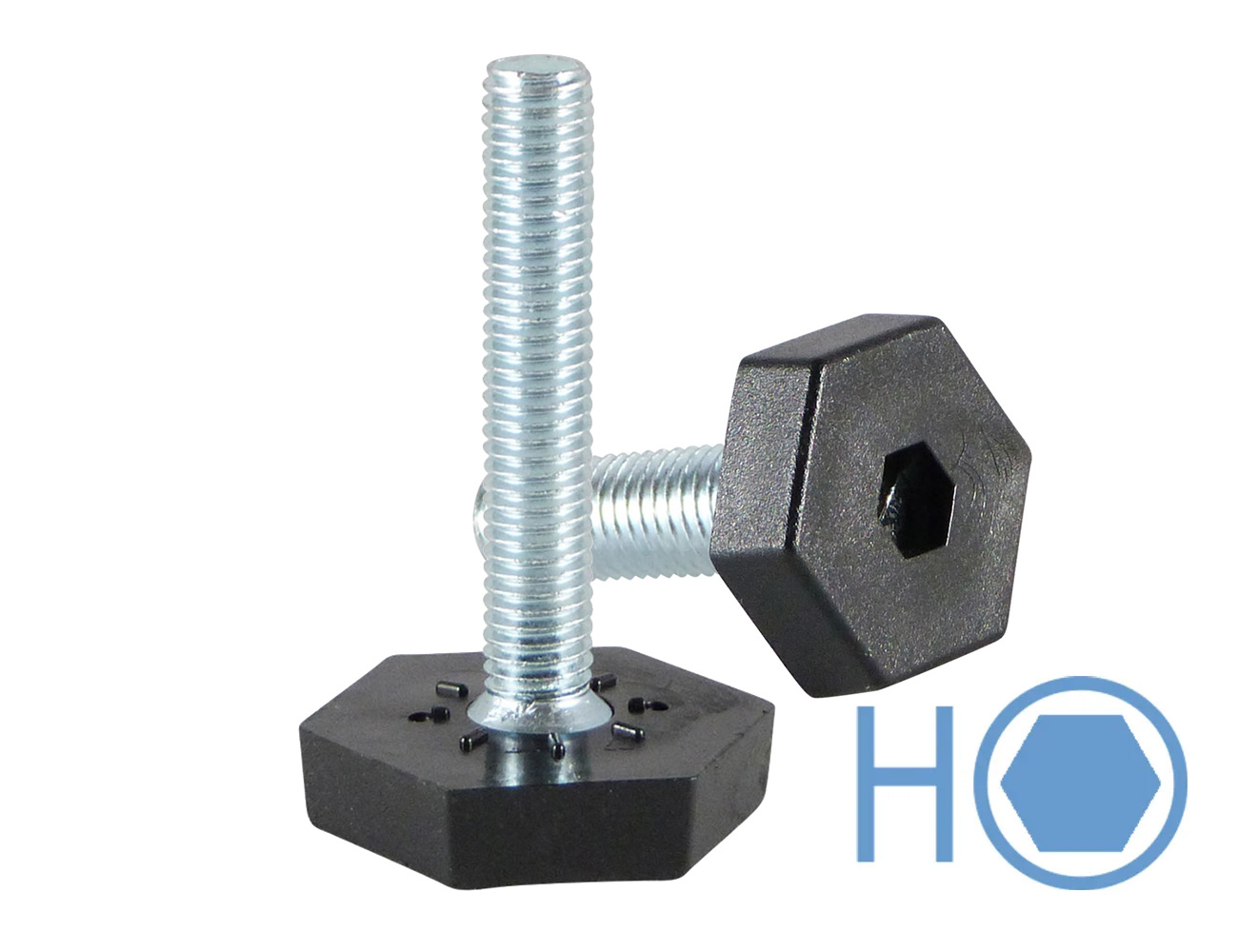 Bodenausgleichschrauben mit Sechskant-Fuß mit Innensechskant