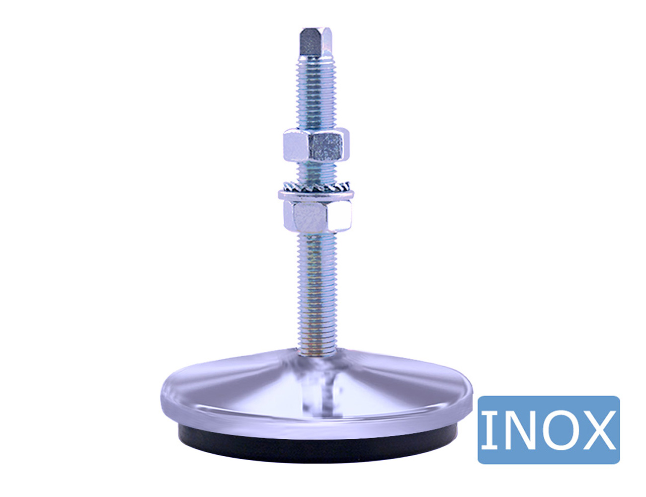 Verstellbare Maschinenfüße – schwingungsdämpfend 1 - Edelstahl
