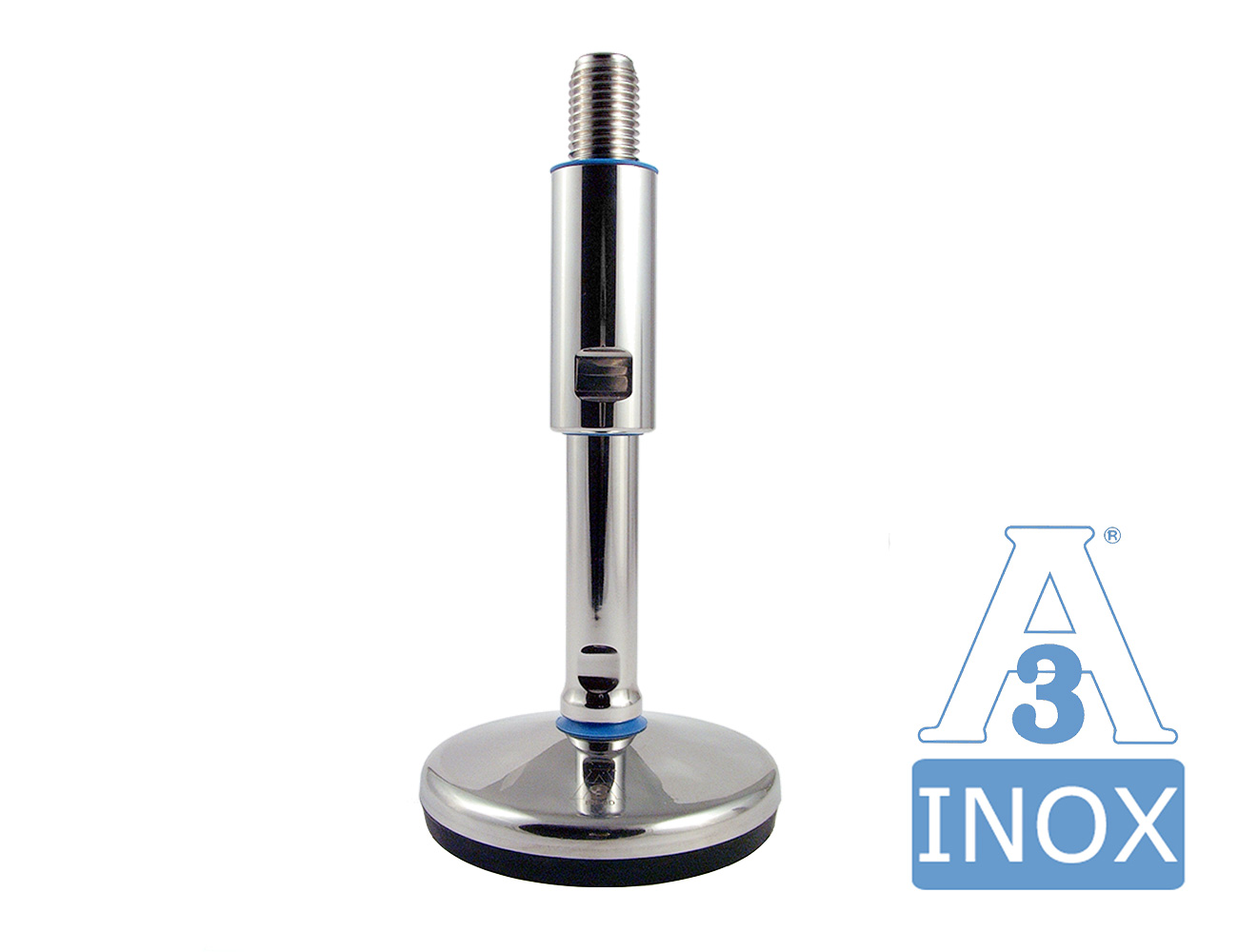 Stellfüße massiv Edelstahl mit vulkanisiertes Gummi - 3A Hygiëne