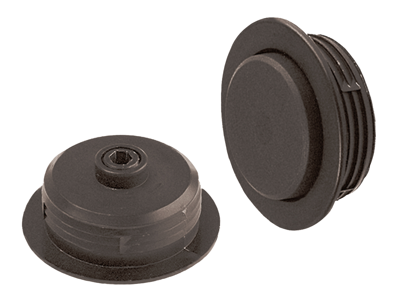 Verstellbare Möbelfüße rund zum einbohren Ø40mm - M10x20 - oben verstellbar Innensechkant SW5 - schwarz