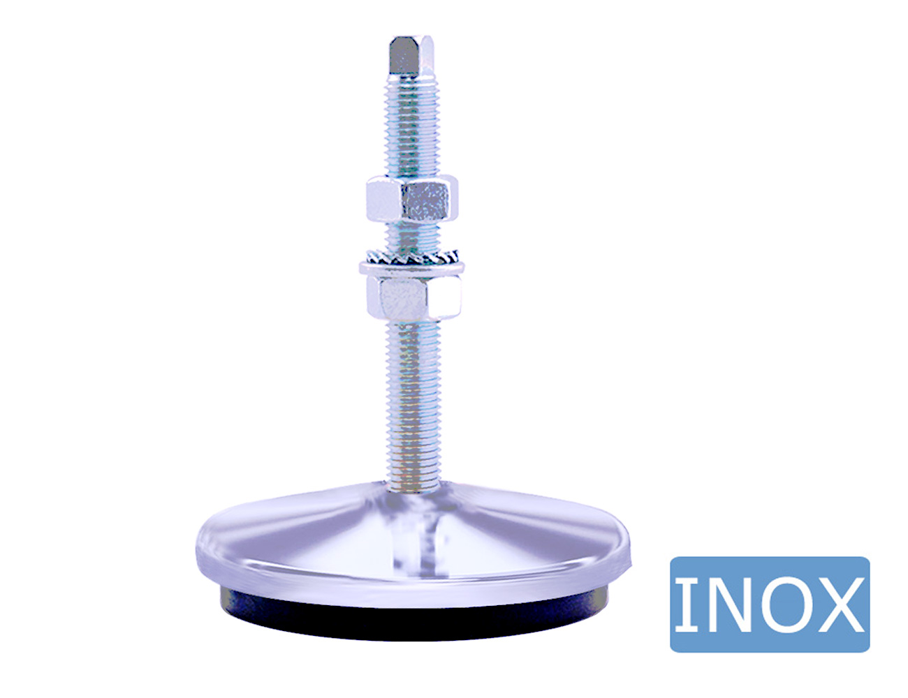 Verstellbare Maschinenfüße – schwingungsdämpfend 1 - Edelstahl