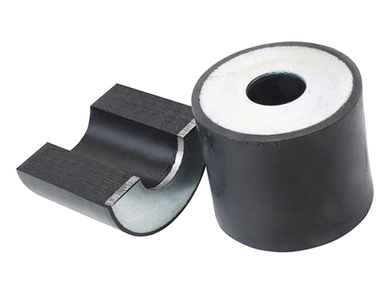 Gummi-Metall Hohlpuffer mit einseitigem Ring - zylindrisch