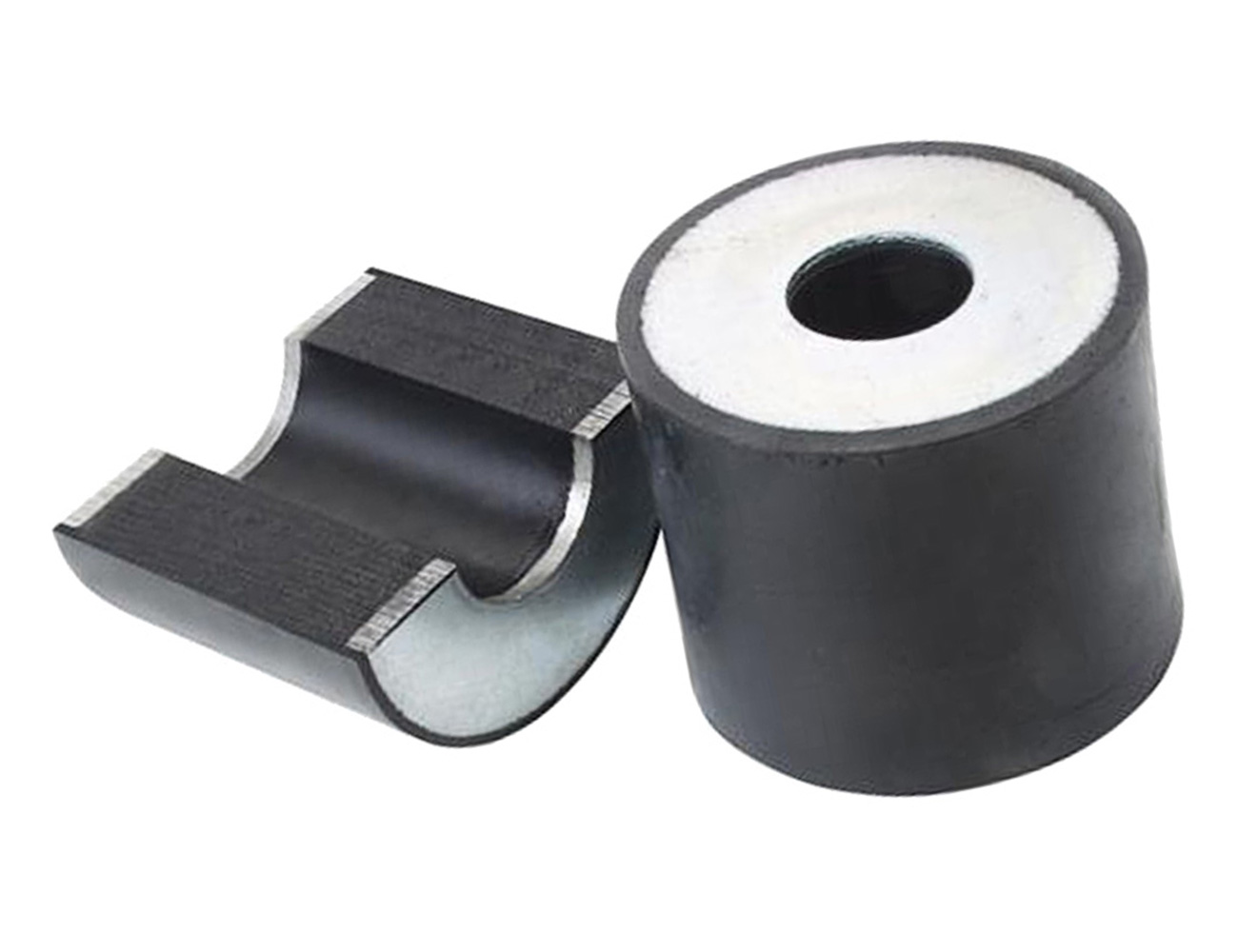Gummi-Metall Hohlpuffer mit beidseitig Ringen - zylindrisch