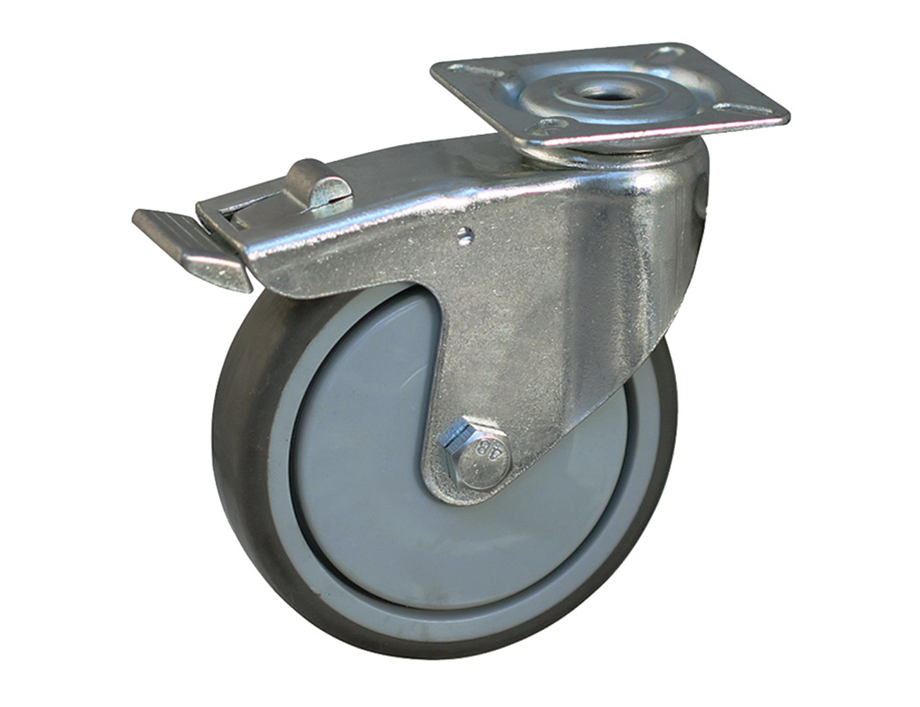 Apparate-Lenkrolle mit Bremse - Platte