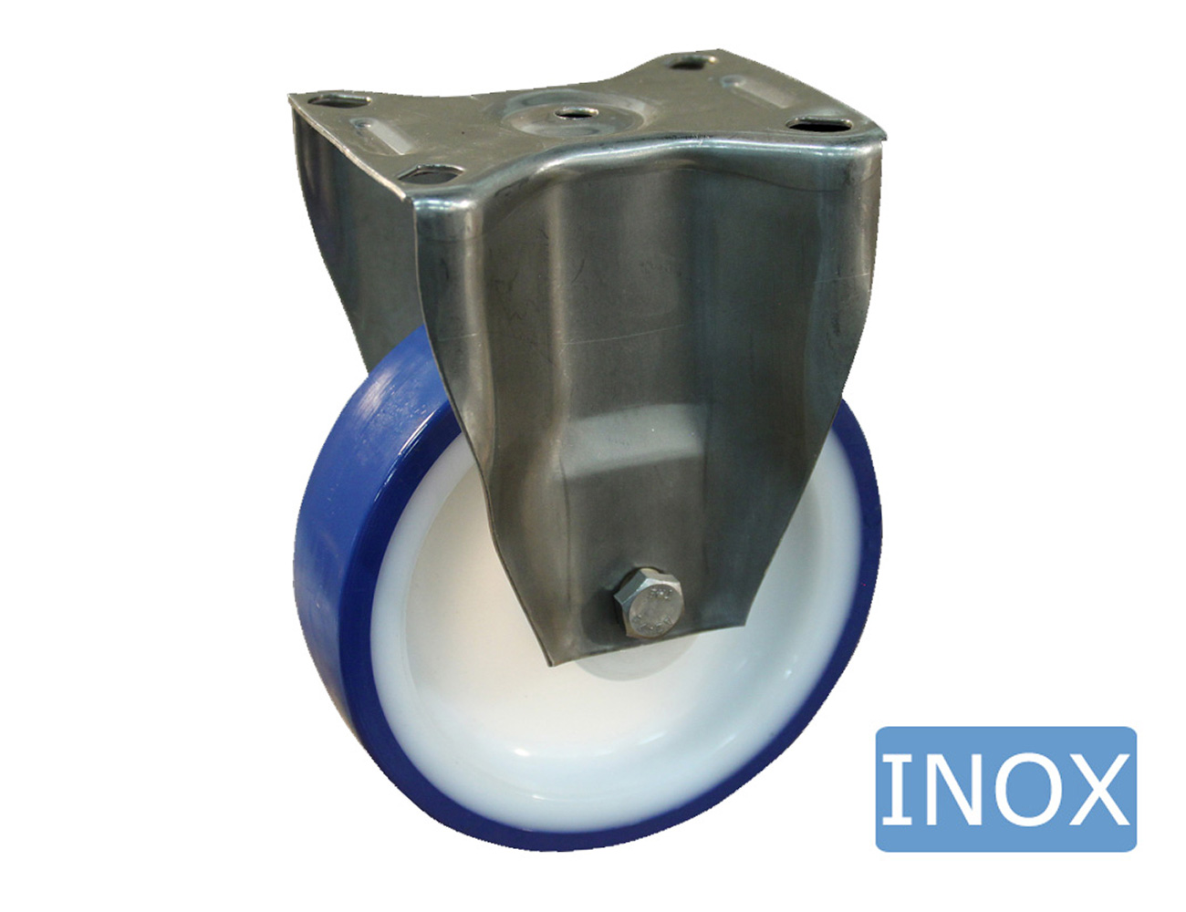 Edelstahl Bockrolle Hygiene – Platte - TPU Reifen
