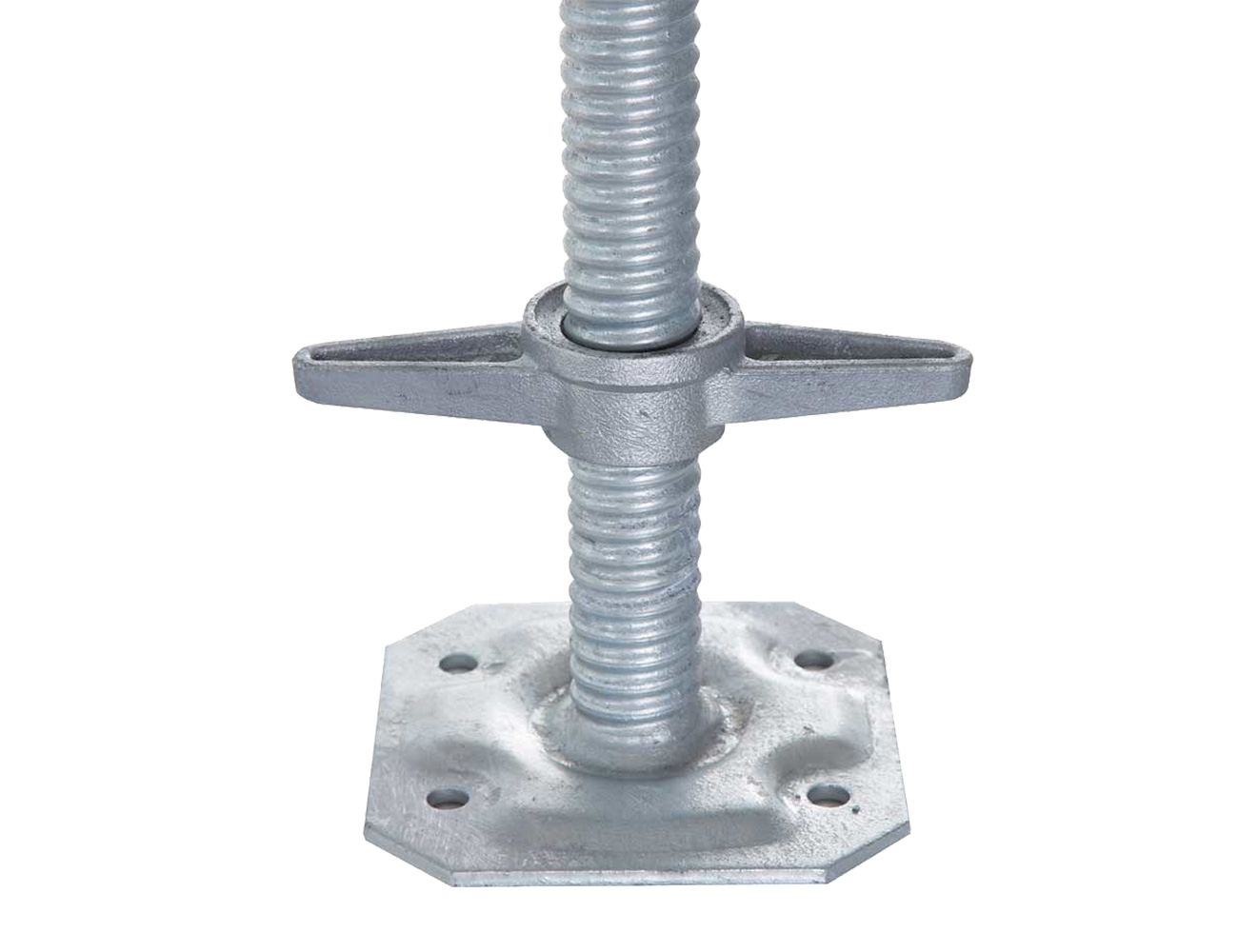 Gerüstspindel mit Fußplatte für Rollgerüste