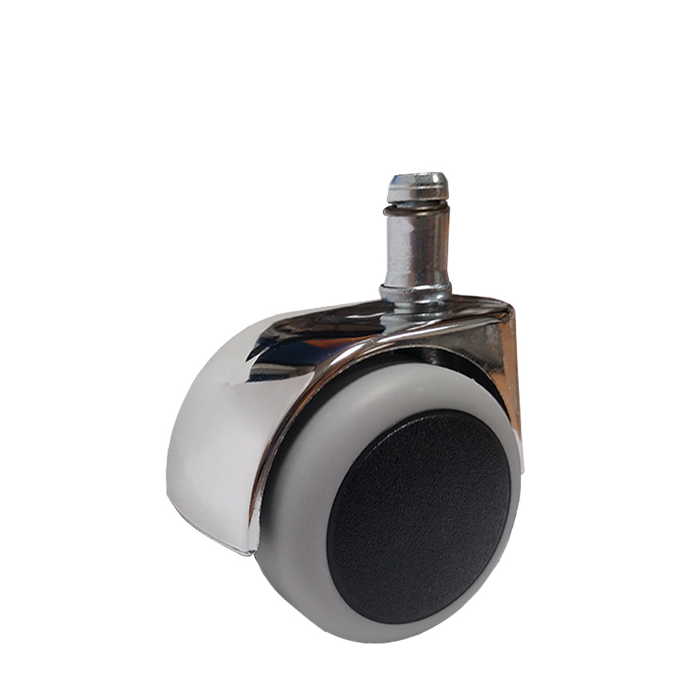 Stuhlrollen Set - 50 Mm, PU-Bereifung Grau, Gewinde M10, Ohne Bremse, Für Harte Böden