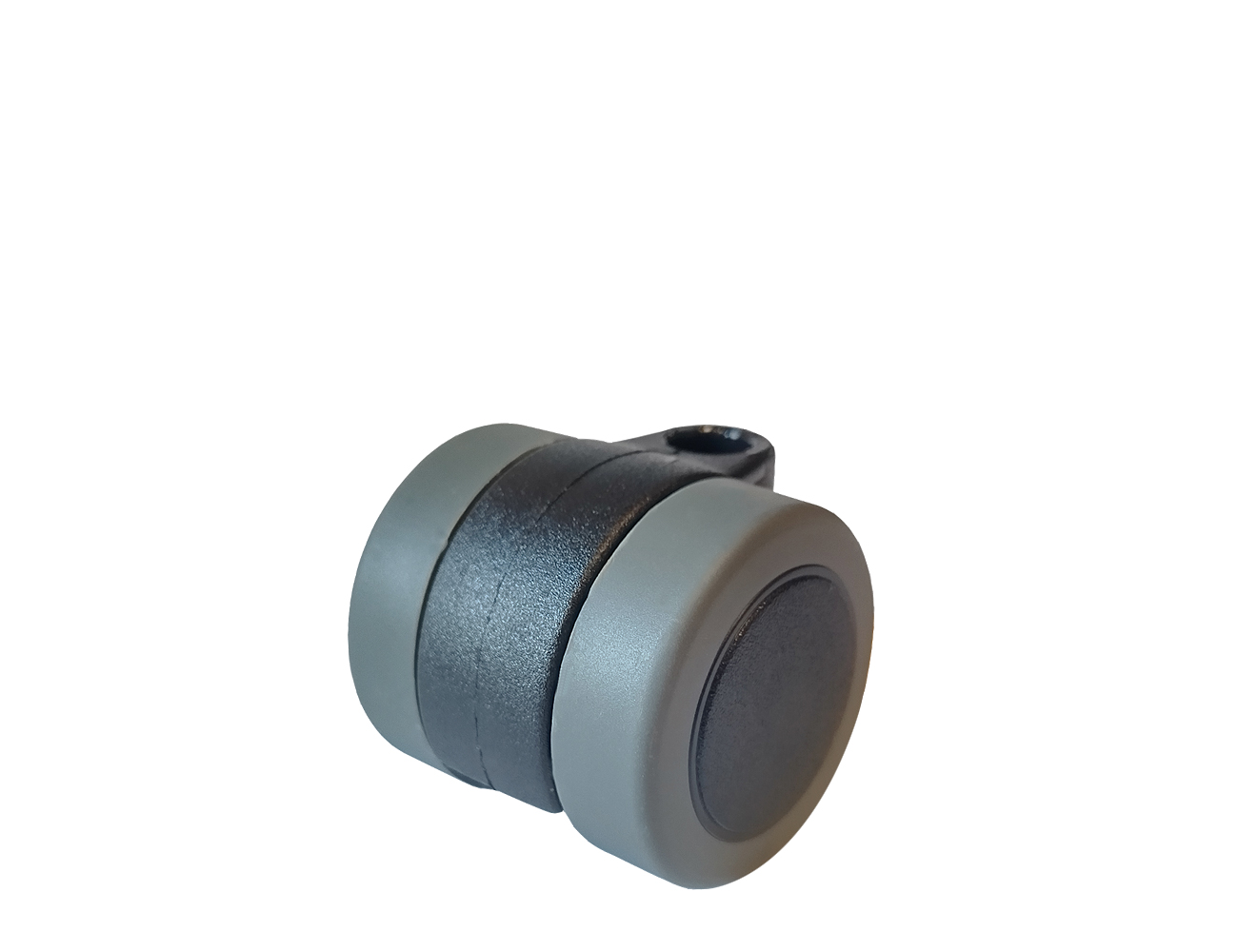 Mini Möbelrollen Ø36mm mit Doppelrolle und PU-Bereifung - schwarz & grau