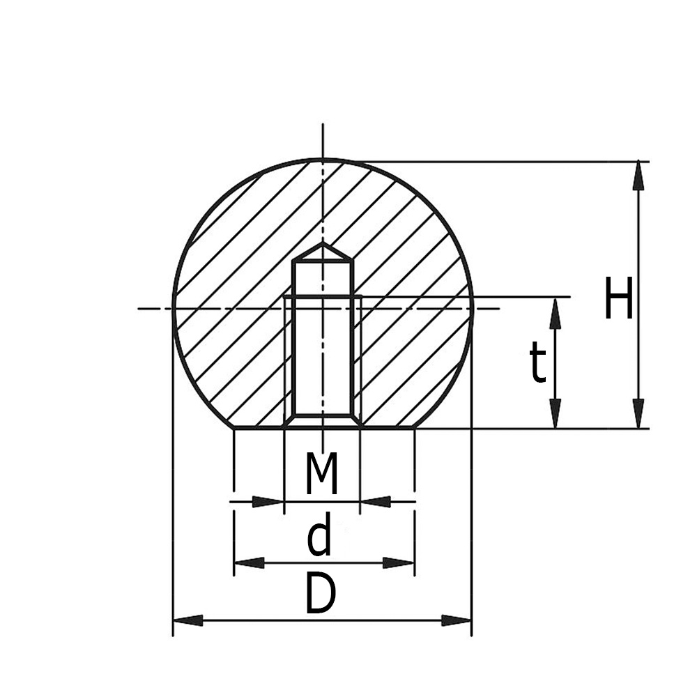 Verpas - Kugelknöpfe aluminium 20 mm M6