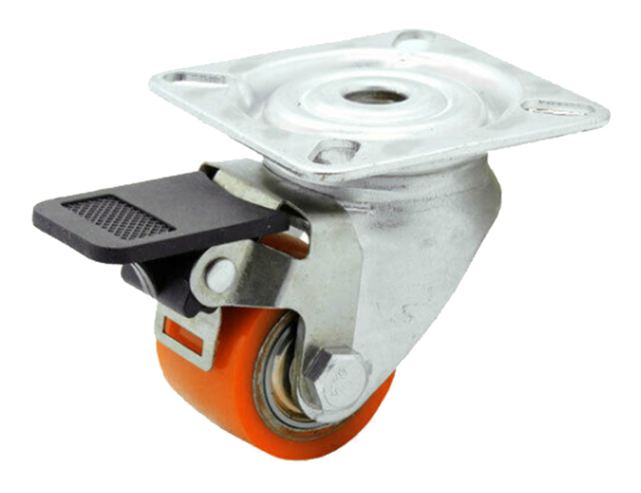 Mini Schwerlast Apparate-Lenkrolle mit Bremse - Platte
