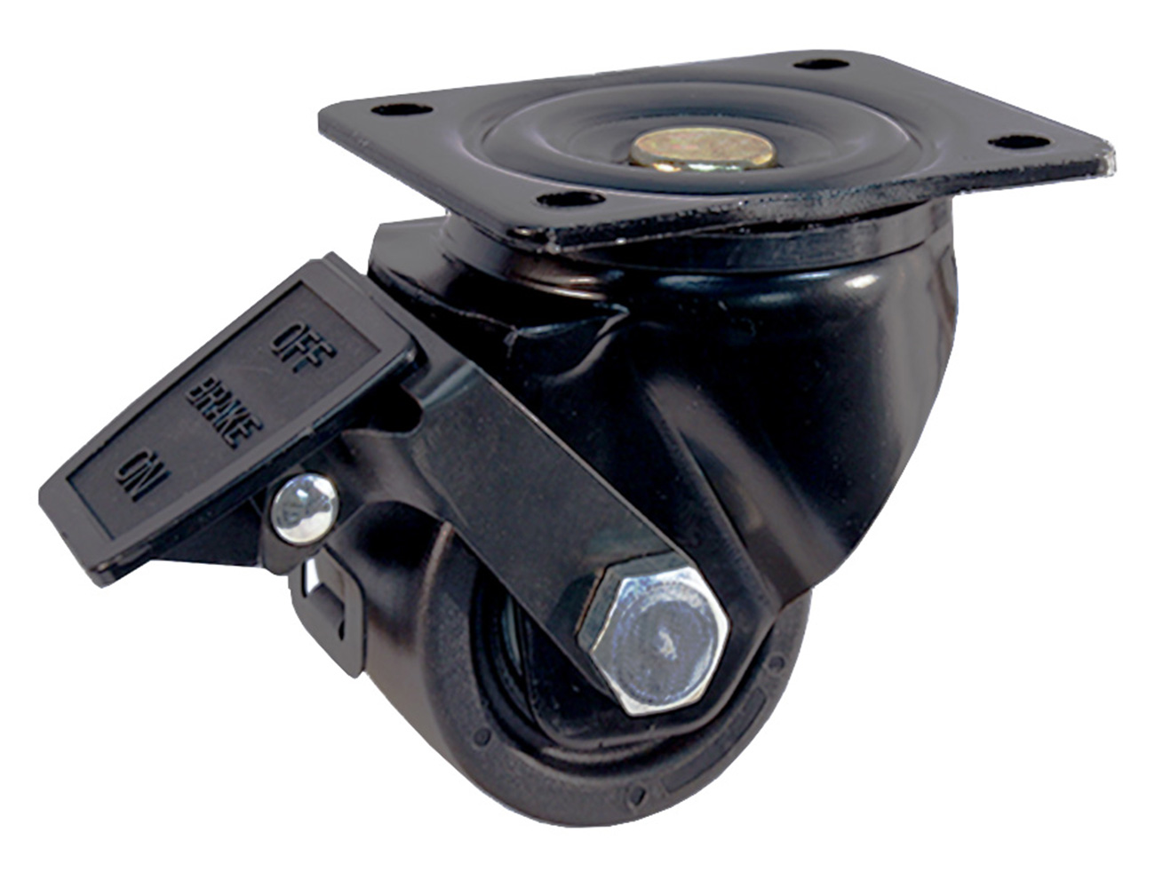 Mini Schwerlast Lenkrollen mit Bremse - max 600kg - schwarz